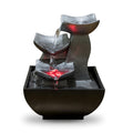 ZenLight - Boro Waterfall Zen Relaxing Room Fountain with Coloured LED Light - Living Room, Bedroom, Office Decoration - Meditation and Relaxation - Closed Circuit Table Fountain - H 18 cm