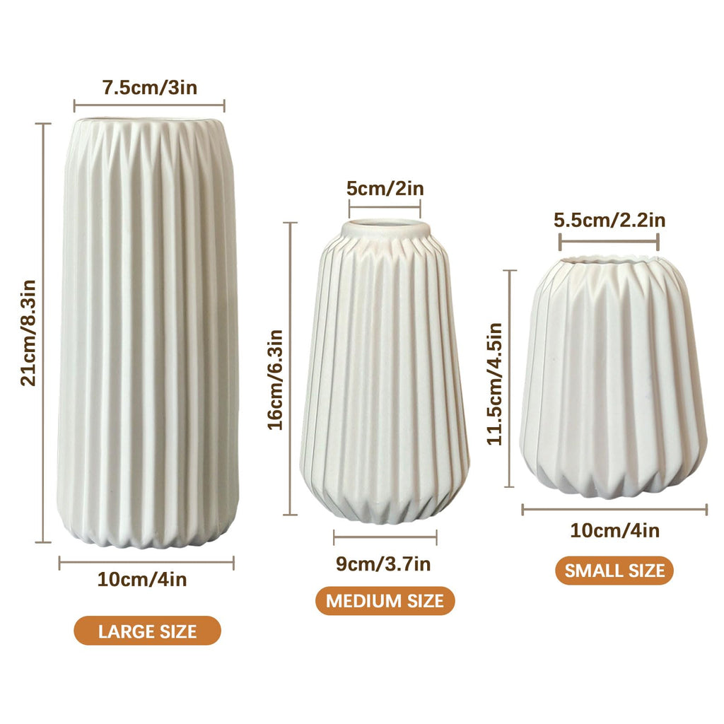 White Ceramic Vases, Set of 3 Boho for Modern Home Decoration, Nordic Minimalism, Decoration, Office, Entrance, Living Room, Table Decoration, Vases
