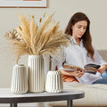 White Ceramic Vases, Set of 3 Boho for Modern Home Decoration, Nordic Minimalism, Decoration, Office, Entrance, Living Room, Table Decoration, Vases